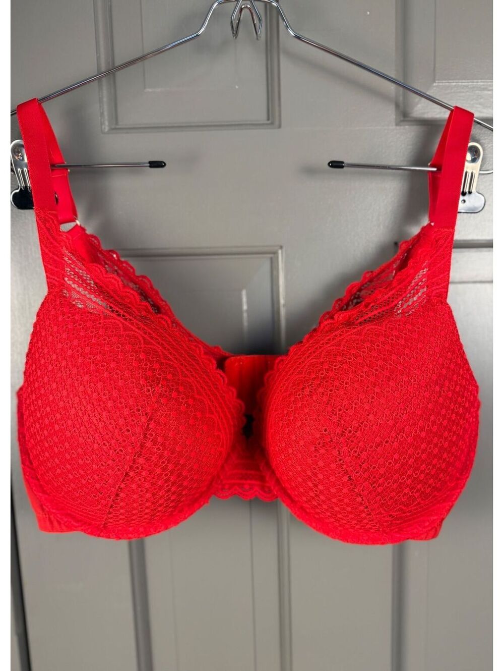 Auden Antique Rose Lace Push Plunge Bra Sz40DD